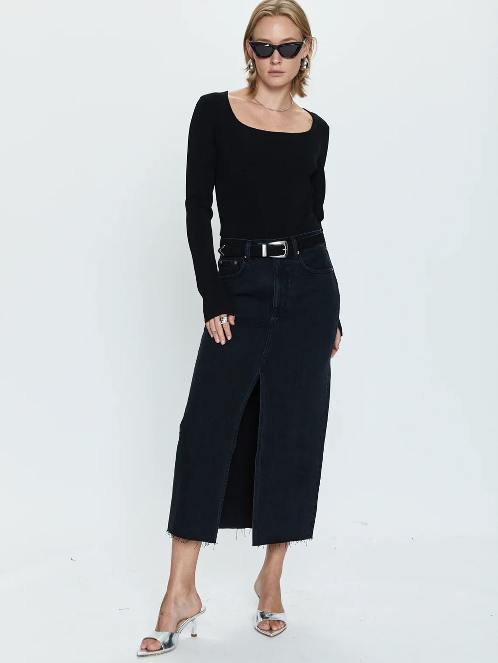 Pistola Alice denim midi skirt, size 26